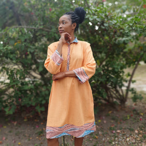 Linen shirt dress