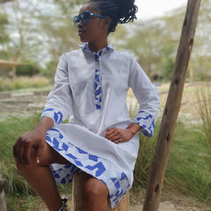 Linen shirt dress